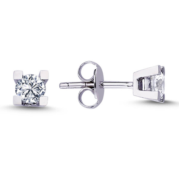 0,40 ct Diamond Solitaire Stud Earring 14 carat white gold