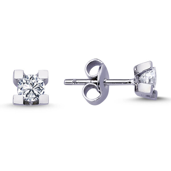 0,40 ct Diamond Solitaire Stud Earring 14 carat white gold