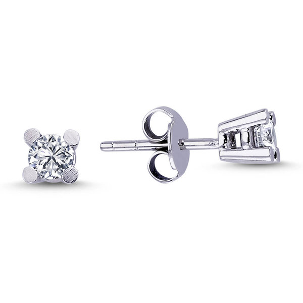 0,32 ct Diamond Solitaire Stud Earring 14 carat white gold