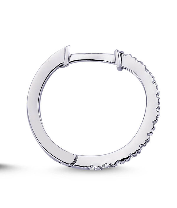 Men's diamond hoop earrings in 585 14 carat white gold