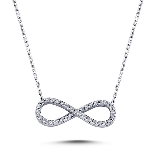 Diamond Necklace Infinity Pendant 14 carat white gold