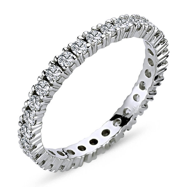0,90 ct Diamond Full Eternity Ring Anniversary 14 carat white gold