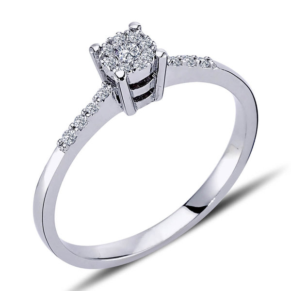 Diamond Engagement Ring 0,30 ct Effect 8 carat white gold