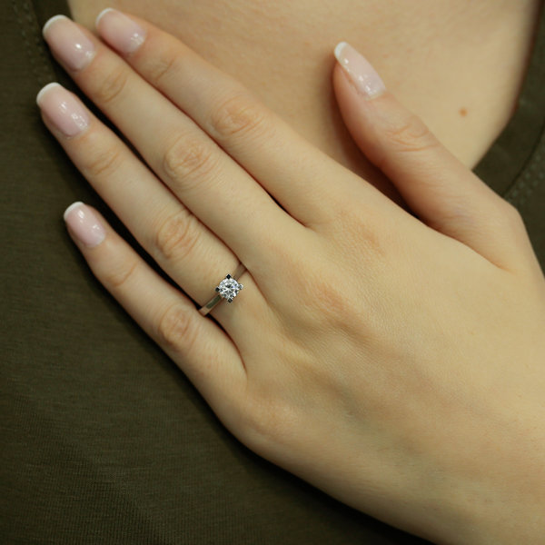 0,45 ct Diamond Engagement Ring Masterpiece 14 carat white gold