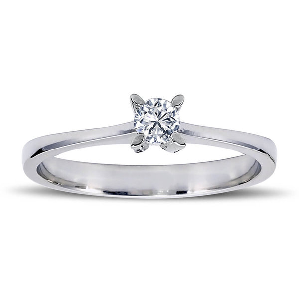 0,16 ct Diamond Engagement Ring Solitaire 14 carat white gold