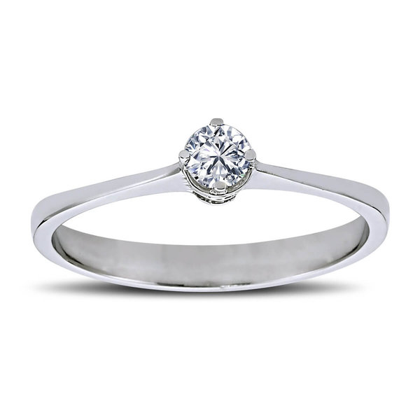 0,16 Carat Diamant Solitär Ring Antragsring 585´er Weißgold