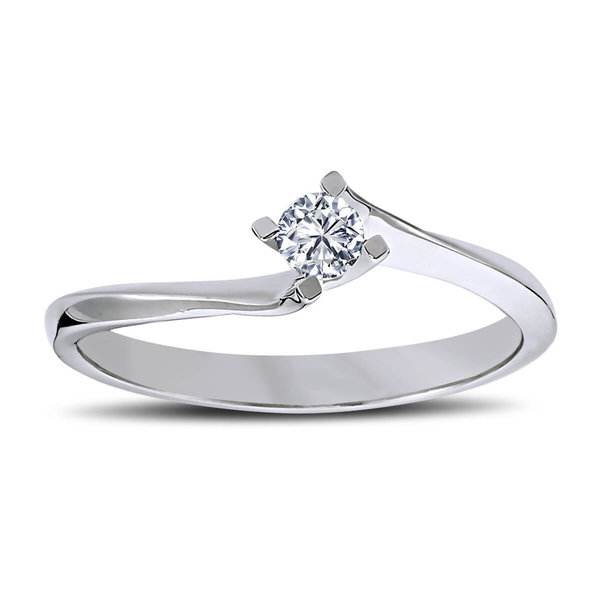 0,14 ct Diamond Engagement Ring Solitaire 585 white gold