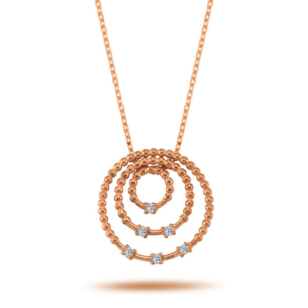 Necklace with diamond pendant Equinox in 14 carat rose gold