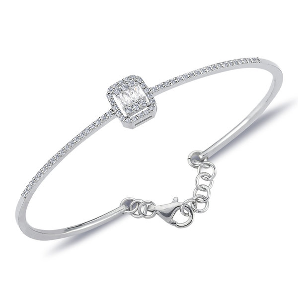 Tennis-Bracelet Diamonds Baguette-Cut White Gold